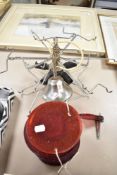 A vintage mid century Lollipop style pendant light having acrylic glitter shades