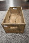 A vintage advertising crate for Cantrell and Cochrane