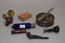 A good collection of Victorian and later curios and keepsakes including propelling pencils, portable