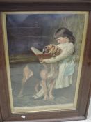 (19th century), a print, Pears Naughty Boy Compulsory Education, 60 x 40cm, framed and glazed, 80