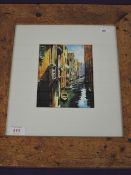 (20th century), a print, Venice, 17 x 13cm, mounted pseudo framed and glazed, 44 x 40cm