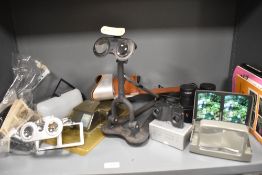 A rare collection of stereo slide viewers including Horizon, Stereometer, Stereax and some slides