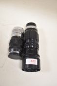 Two lenses. A Komura 135mm No2235183 and a rare Kyoei Super-Acall 105mm lens