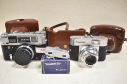 Two 35mm cameras a Fed4 and a Voigtlander Vito B with Prontor shutter and Color-Skopar 50mm lens