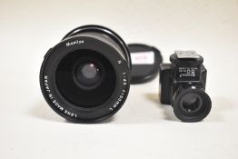A Mamiya N 50mm f4,5 lens and viewfinder