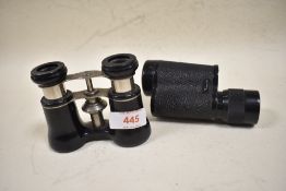 A pair of ESL opera glasses and a Russian made monocular