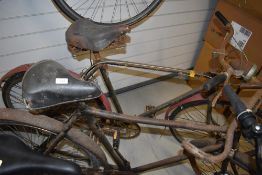 Two vintage bicycles including Raleigh with Brooks seat