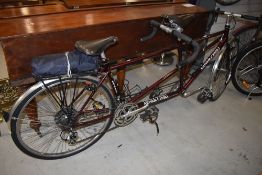A custom built tandem bicycle, by Arthur Caygill, with Reynolds 531 Designer Select frame, Brooks
