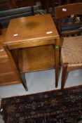 Edwardian oak side table with shelf