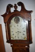 19th century mahogany long case clock having gothic form with dial for E Burton Kendal