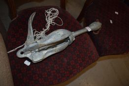 A small boat or similar anchor