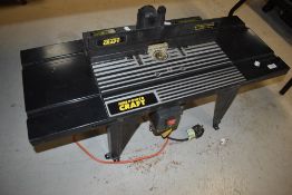 A Power craft woodworkers bench mounted router with bits included