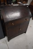 A traditional oak bureau