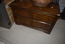 A mid 20th Century oak ply blanket box