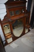A Victorian mahogany over mantel mirror
