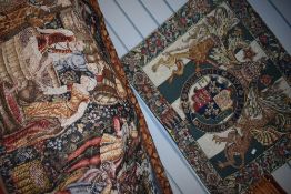 Two modern tapestry style wall hangings