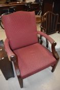 A hardwood framed armchair