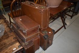 A selection of vintage luggage cases