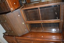 An early 20th Century oak bureau bookcase