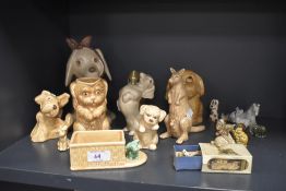 20th century Sylvac collection figures including dogs, jug, kangaroo and Wade Disney