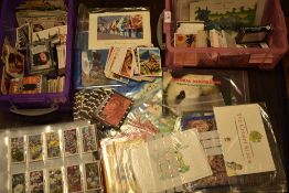 Two small boxes of various Tea Cards loose and in albums including PG Tips, X-Files etc