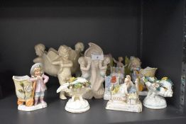 Victorian fairings and similar porcelain including two shell design salts