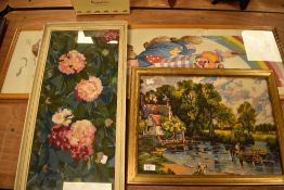 20th century embroidery floral themes