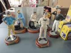 Six Endurance Ltd cold cast limited edition Motor Racing Figures, Jim Clark 85/2500, Tazio