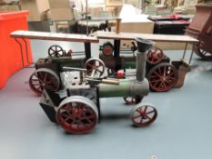 Three Mamod Live Steam Tractors TE1A, various condition having extra parts added