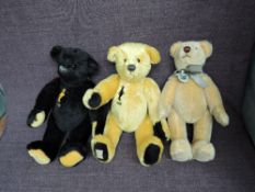 Three limited edition modern Deans 2000 Teddy Bear, Golden Dawn 1001/2000, with tags, length 30cm,