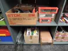 Two shelves of 00 gauge including Hornby 2-6-4 LMS Tank Locomotive 2312, boxed R505, 0-6-0 LNER Tank