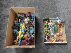 Two boxes of 1980's and later figure and accesories including Ghost Busters Haunted Human X Cop,