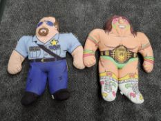 Two 1990's Tonka Plush WWF Soft Toy Figures, Big Boss Man and The Ultimate Warrior, both 60cm high