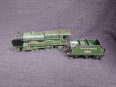 A Hornby 0 Gauge Electric 4-4-2 Southern Loco & Tender, Lord Nelson with four wheel tender 850,