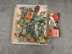 A collection of plastic Military Figures, Vehicles and Accessories, Hong Kong made and similar