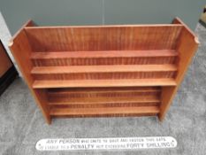 A wooden bespoke made Wooden Display having seven shelves, width 90cm, height 70cm