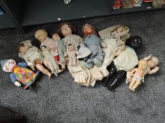A shelf of mid 20th century and later Dolls including Composition Dee and Cee and two similar,