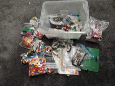 A box of vintage Lego and Lego Technic including 8024, Stunt Bike and Rider, Hovercraft, Booklets