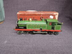 A Hornby No2 0 Gauge Clockwork 4-4-4 LNER Tank Locomotive, in green livery and in original box