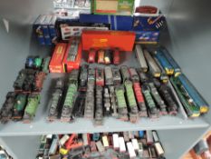 A shelf of 00 gauge Loco & Tenders, Tank Engines, Diesel Locomotives and Tank Locomotives, mainly