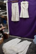 A selection of antique and vintage petticoats and a vintage tennis dress having side metal zipper.
