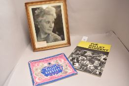 A framed photograph, Dame Marie Rambert, with programme and a Souvenir of the twentieth year of