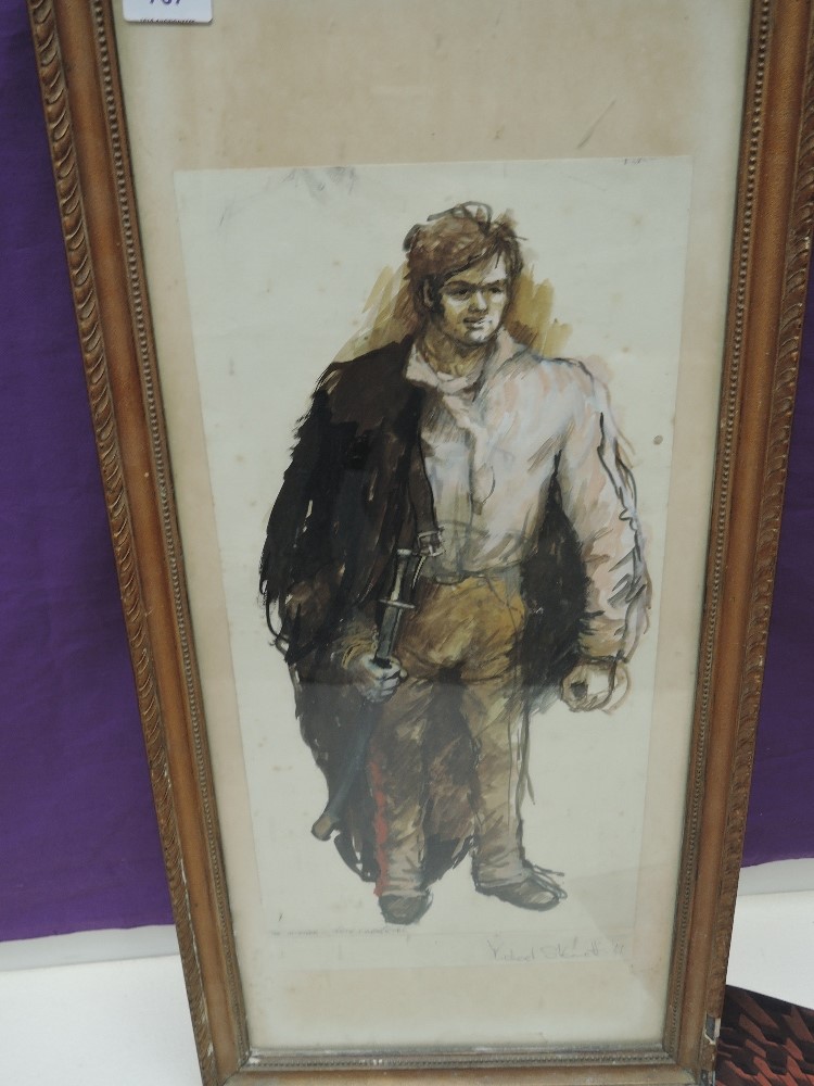 A costume painting by Michael Stennett,1967, of the intruder, Fete Champetre. First designer of - Image 2 of 3