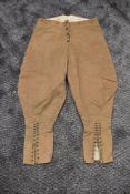 A pair of 1940s corduroy jodhpurs.