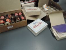 An assortment of boxes of vintage and antique Linen needlework thread with their original labels.