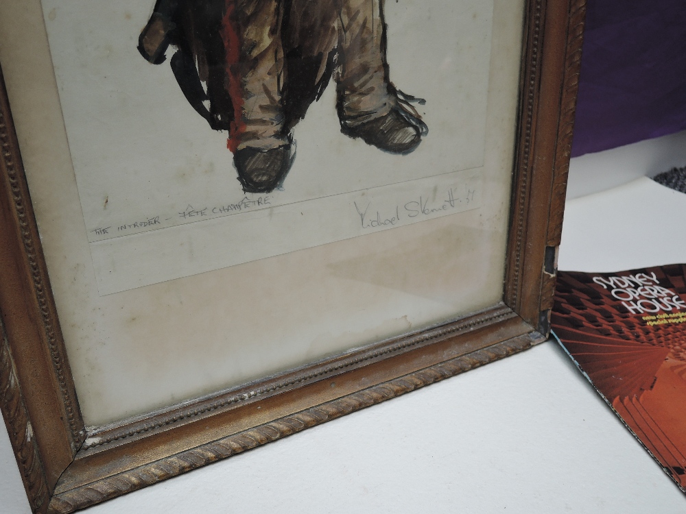 A costume painting by Michael Stennett,1967, of the intruder, Fete Champetre. First designer of - Image 3 of 3