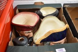 Four modern Royal Doulton character jugs including Monty, The Cardinal and Lord Nelson