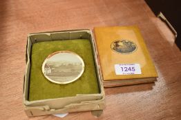 Two keepsake flower related diaries one bound with cloth and similar mauchline ware style