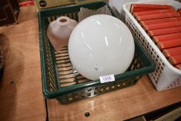 Three Art Deco glass light or lamp shades