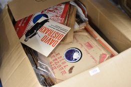 A selection of vinyl and shellac records and albums